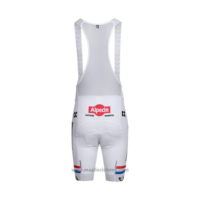 2022 Abbigliamento Ciclismo Alpecin Fenix Rosso Bianco Blu Manica Corta e Salopette